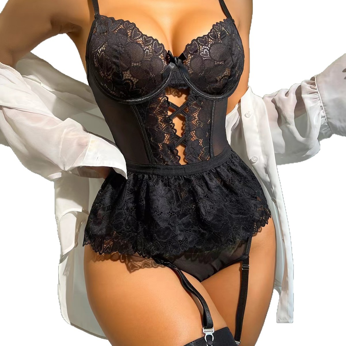 Ethnic Outfit - Sexy Erotic Lingerie Women Bra Garters