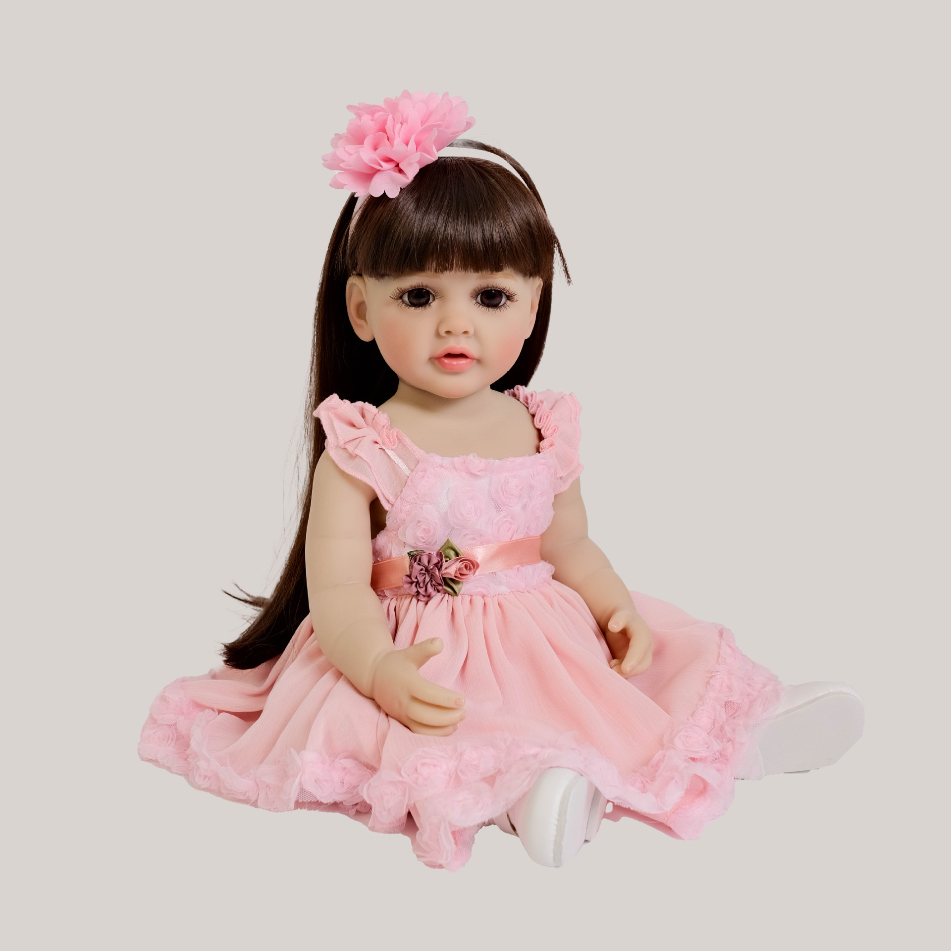 Cute 55 cm Long Hair Pink Girl - Ethnic Fashion Collection avis et prix