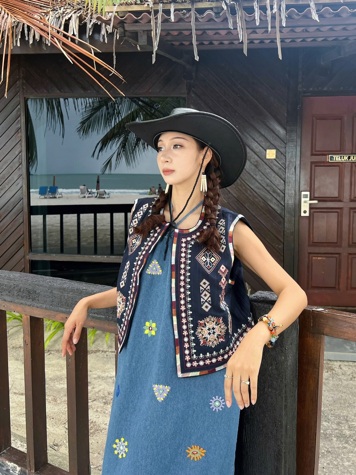 Bohemian Style Sleeveless roun - Ethnic Fashion Store avis et prix