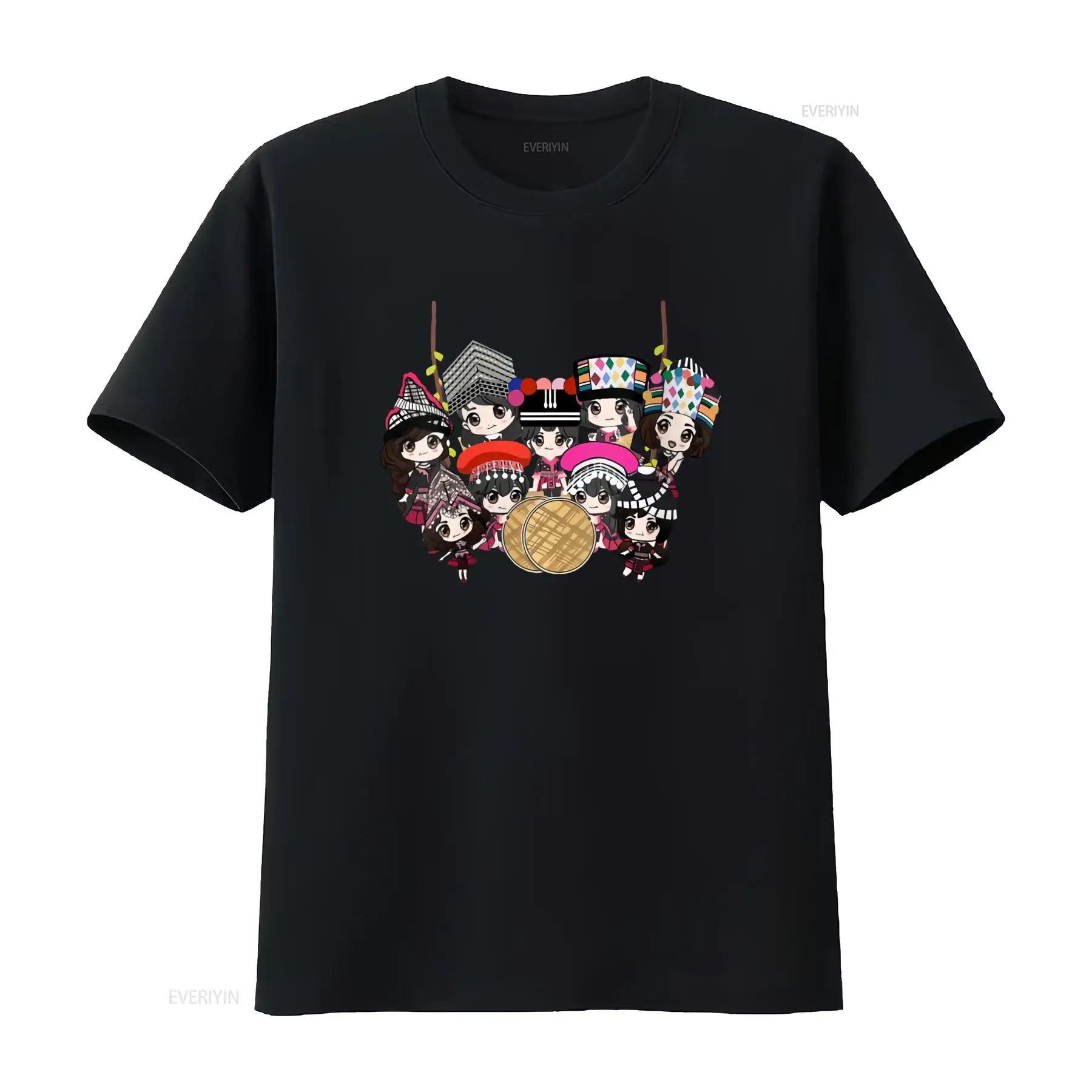 9 Hmong Girls Cartoon Print T  - Ethnic Wear Men'S Fashion avis et prix