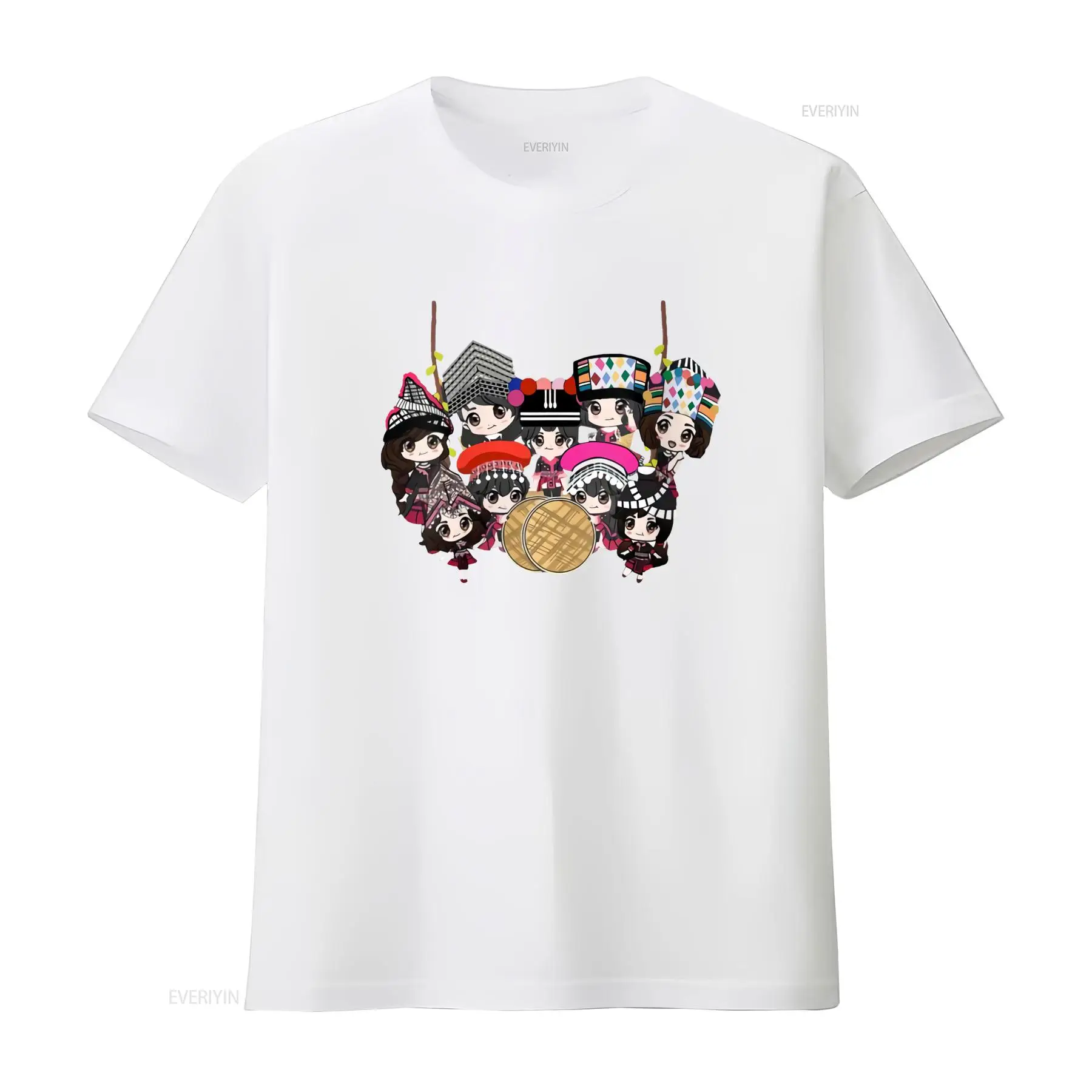 9 Hmong Girls Cartoon Print T  - Ethnic Wear Men'S Fashion avis et prix
