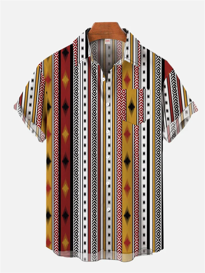 Retro men's linen shirt with e - Ethnic Wear Men'S Fashion avis et prix