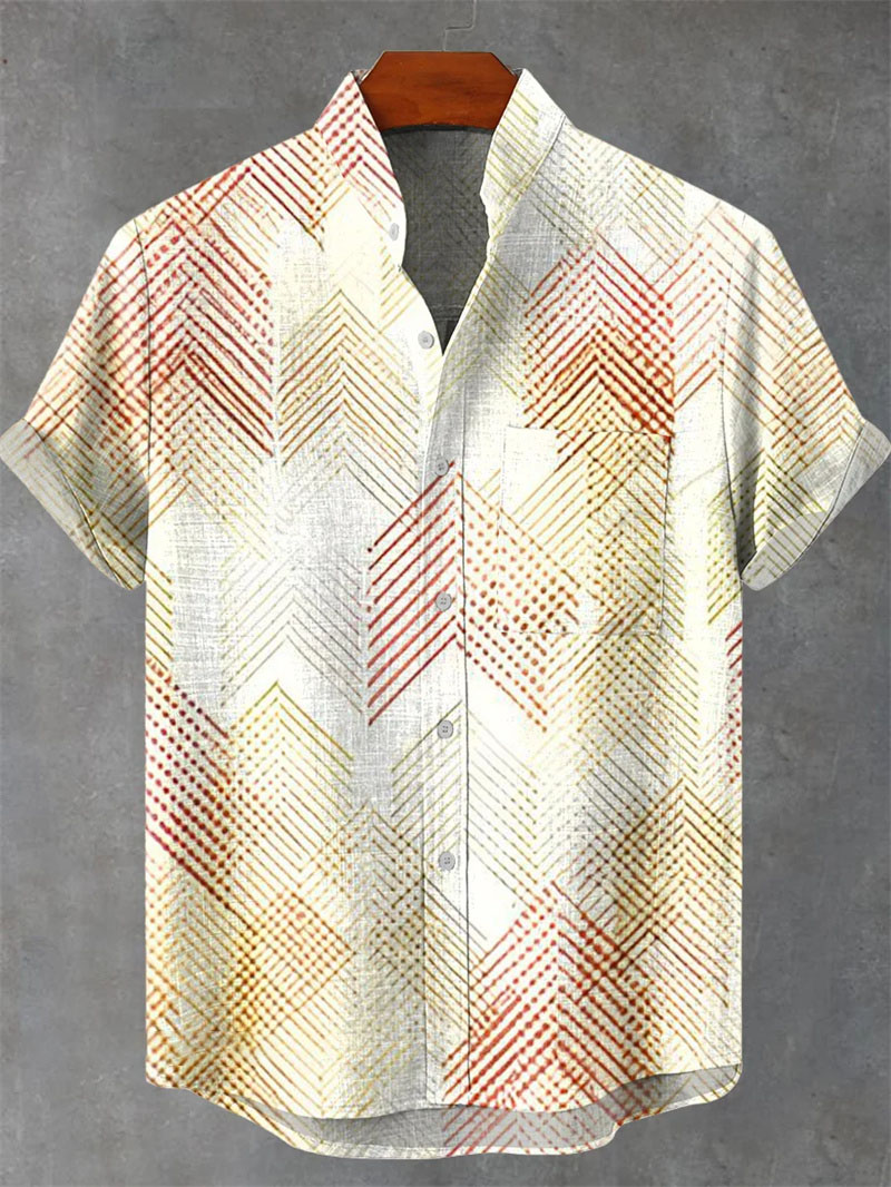 Retro men's linen shirt with e - Ethnic Wear Men'S Fashion avis et prix