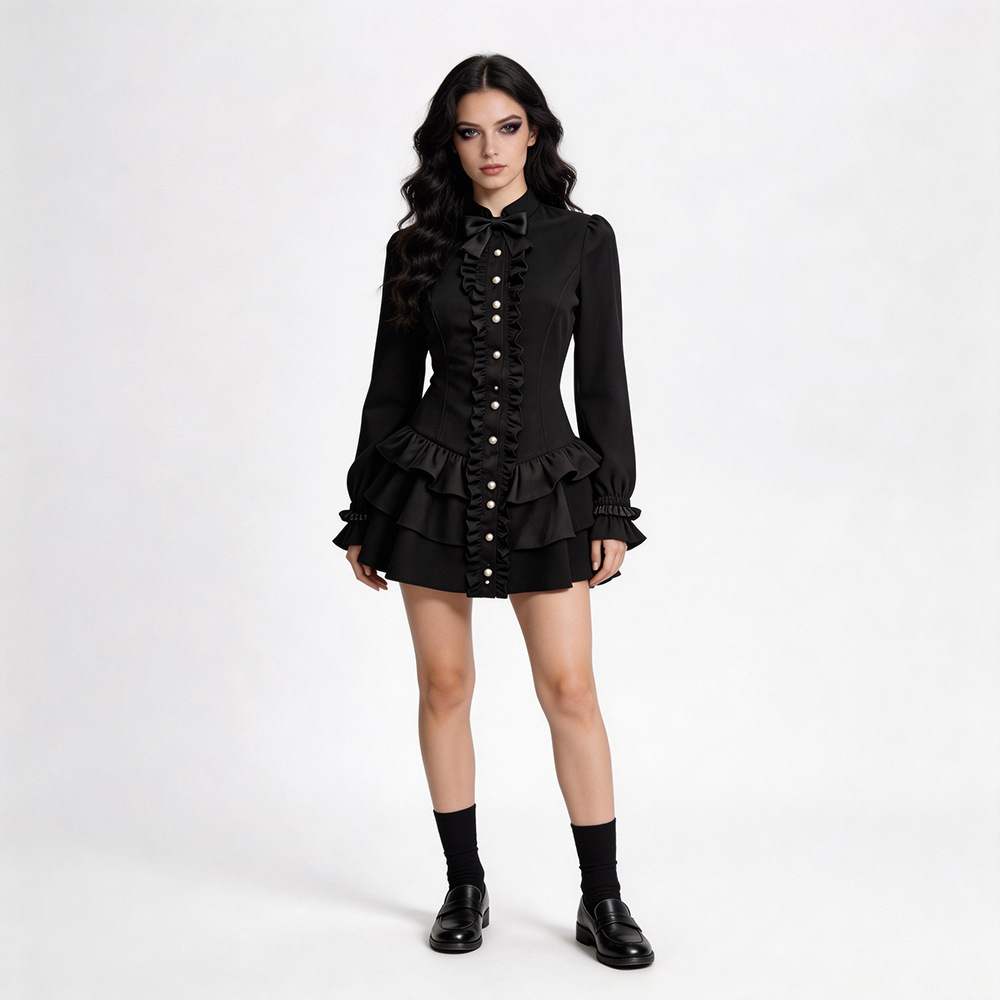 Black Gothic Short Skirt Hallo - Ethnic Wear avis et prix