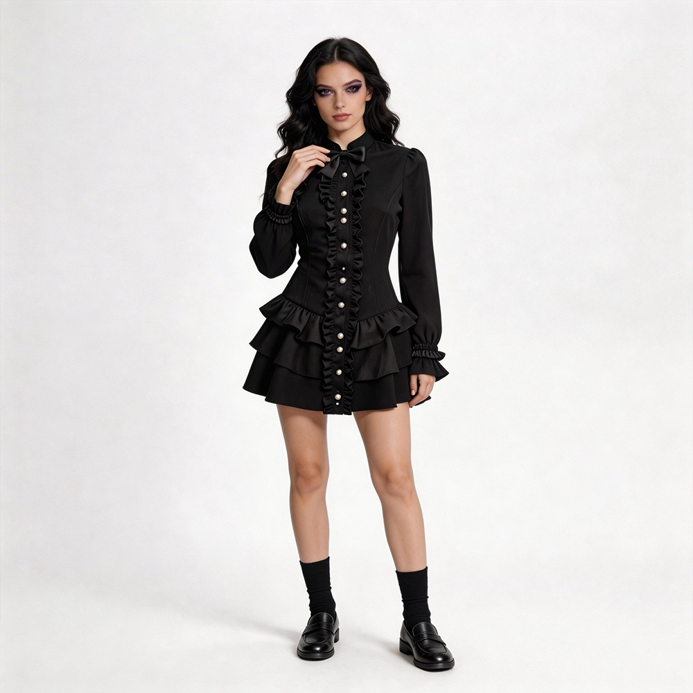 Black Gothic Short Skirt Hallo - Ethnic Wear avis et prix