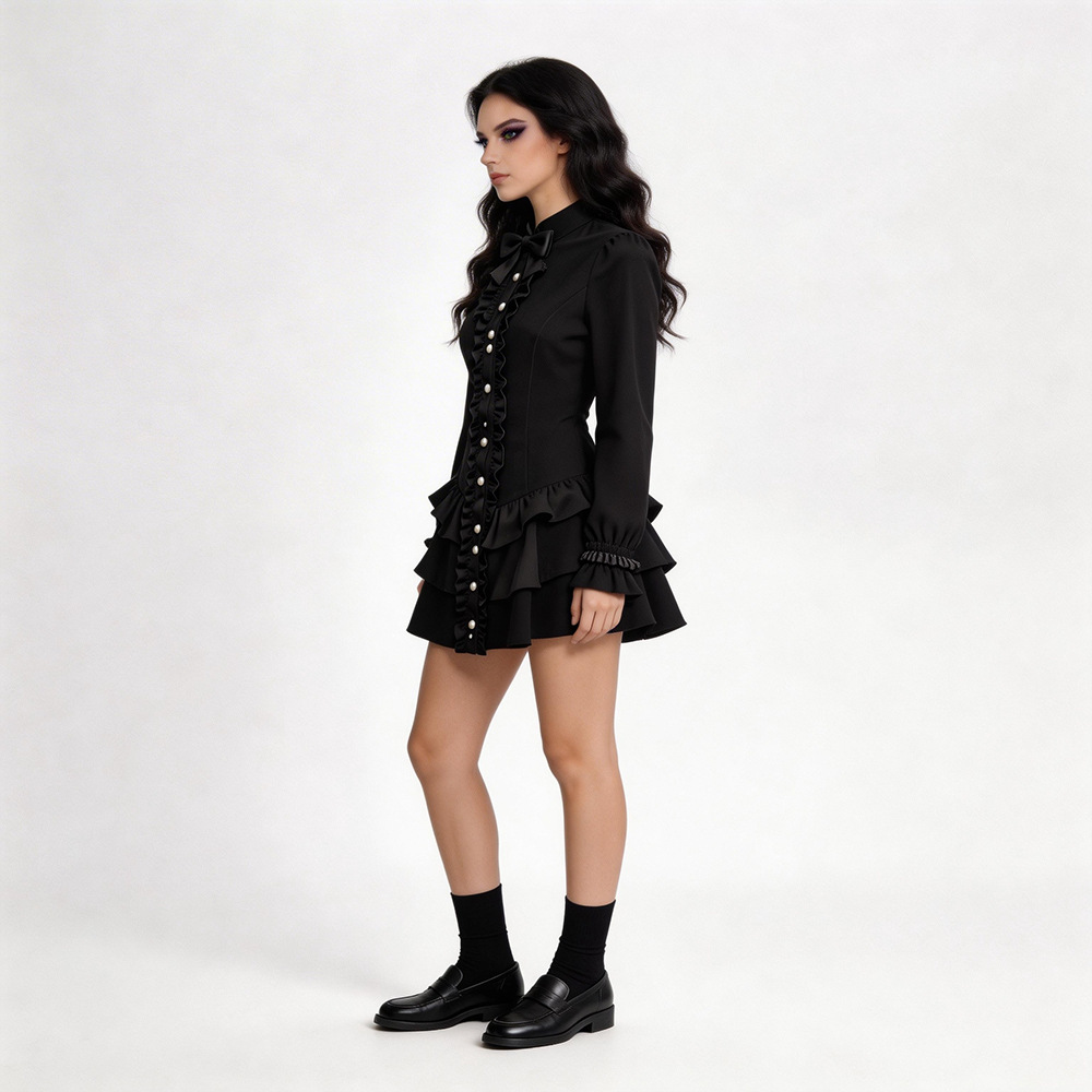Black Gothic Short Skirt Hallo - Ethnic Wear avis et prix